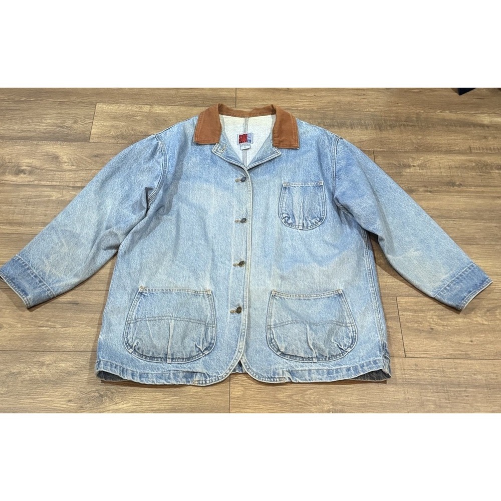 Sunbelt Denim Chore Coat Jacket XL Barn Western Ranch Cowgirl Jean Bean Detroit